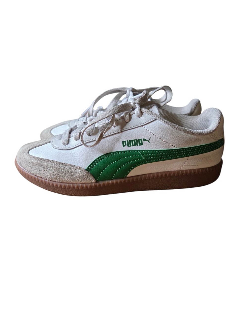 PUMA Mens Club II Era White Fashion Athletic White-Archive Green-Gum Retro 4.5